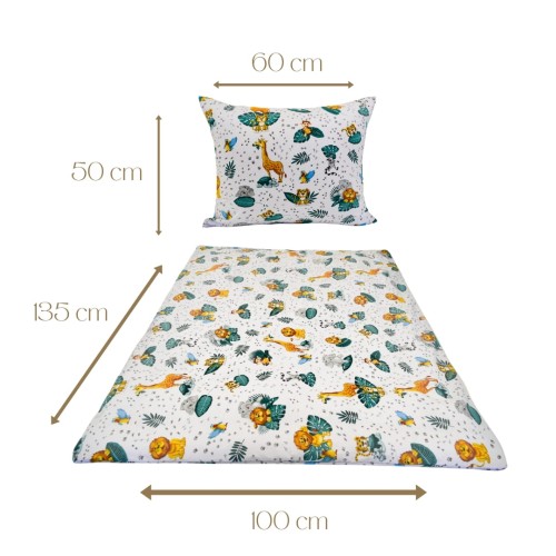 Komplet Pościeli Dziecięcej 100x135 + 50x60 Zwierzęta ZOO