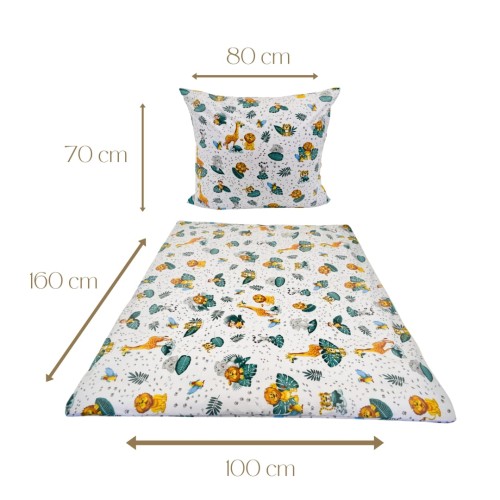 Komplet Pościeli Dziecięcej 100x160 + 70x80 Zwierzęta ZOO