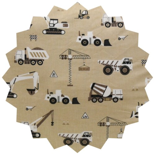 Komplet Pościeli Dziecięcej 100x135 + 50x60 Koparki Beżowe