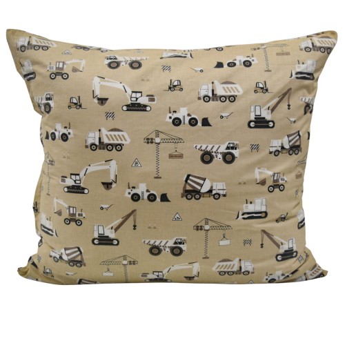 Komplet Pościeli Dziecięcej 100x160 + 70x80 Koparki Beżowe