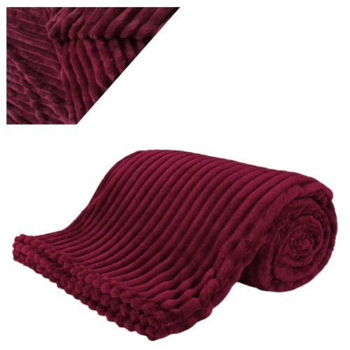 Koc Narzuta 200x220 Mikrofibra Tłoczony Czerwony