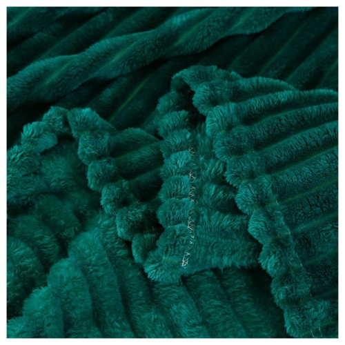 Koc Narzuta 160x200 Mikrofibra Tłoczony Butelkowa Zieleń