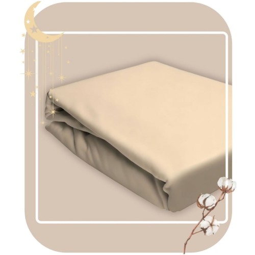 Prześcieradło JERSEY Bez Gumki  200x200 Cappuccino 100% Bawełniane