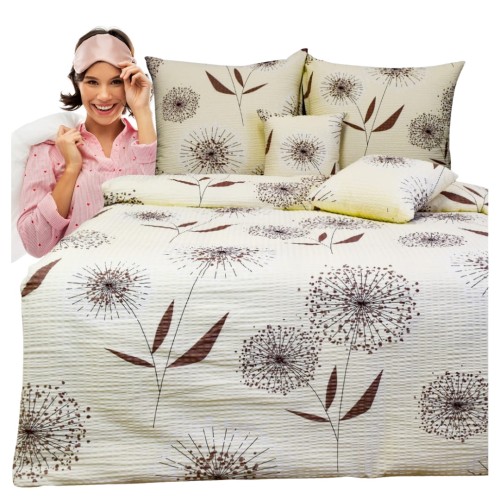 Komplet Pościeli Kora 140x200 1x70/80 Dmuchawce Krem