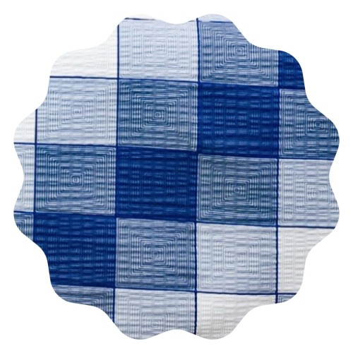 Komplet Pościeli Kora 200x220 2x70/80 Krata 3D Niebieska