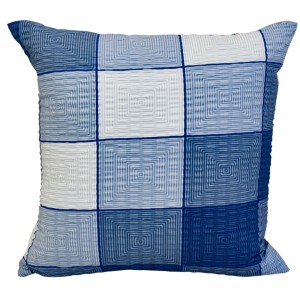 Poszewka 40x40 Kora JAŚ Krata 3D Niebieska