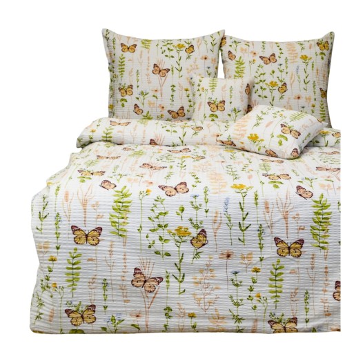 Komplet Pościeli Kora 200x220 2x70/80 Motyle Kolorowe