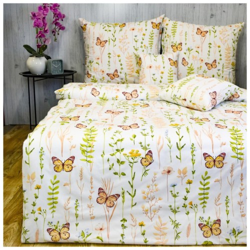 Komplet Pościeli Bawełnianej 140x200 1x70/80 Motyle Kolorowe