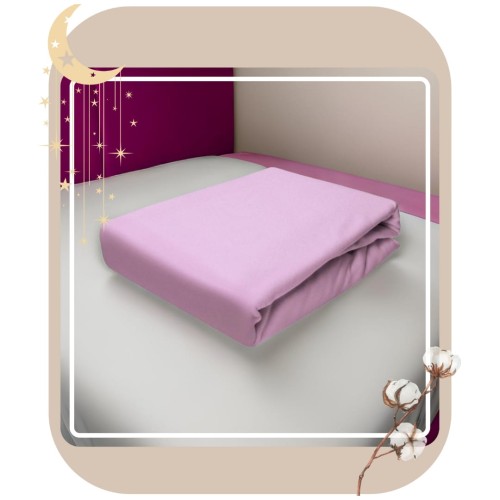 Prześcieradło JERSEY Bez Gumki  200x200 Wrzos 100% Bawełniane 