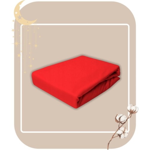 Prześcieradło JERSEY Bez Gumki  180x200 Czerwone 100% Bawełniane