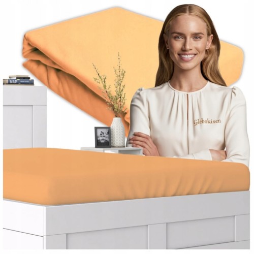 Prześcieradło JERSEY Bez Gumki  140x200 Łosoś 100% Bawełniane