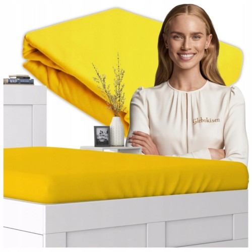 Prześcieradło JERSEY Bez Gumki  200x200 Pomarańczowe 100% Bawełniane