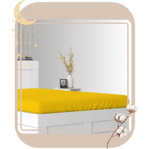 Prześcieradło JERSEY Bez Gumki  200x200 Pomarańczowe 100% Bawełniane