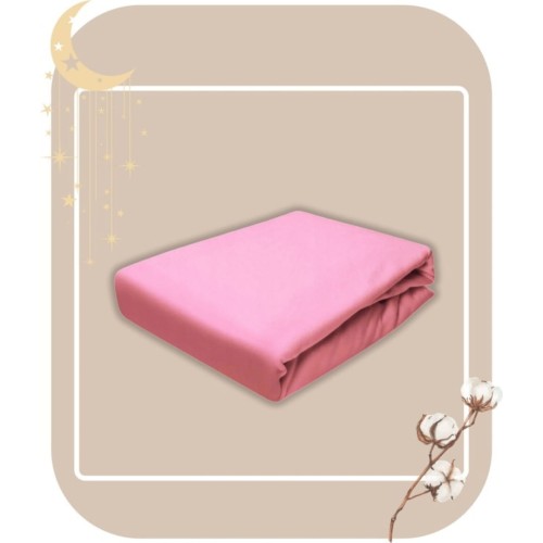 Prześcieradło JERSEY Bez Gumki  160x200 Różowe 100% Bawełniane
