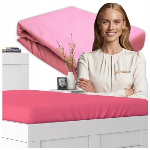 Prześcieradło JERSEY Bez Gumki  120x200 Różowe 100% Bawełniane