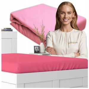 Prześcieradło JERSEY Bez Gumki  140x200 Różowe 100% Bawełniane