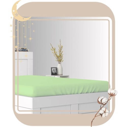 Prześcieradło JERSEY Bez Gumki  160x200 Seledyn 100% Bawełniane