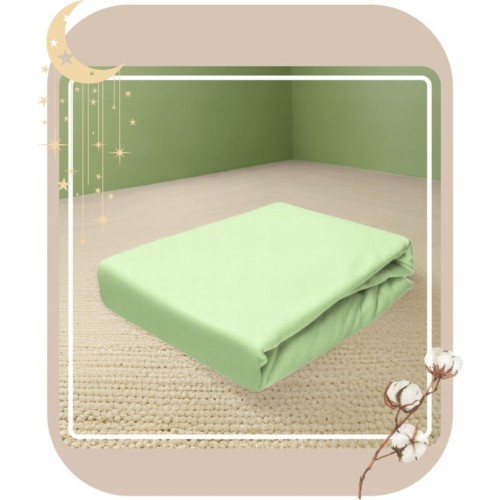 Prześcieradło JERSEY Bez Gumki  180x200 Seledyn 100% Bawełniane