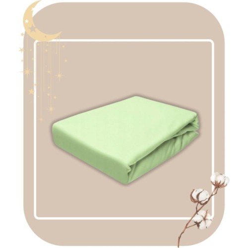 Prześcieradło JERSEY Bez Gumki  180x200 Seledyn 100% Bawełniane