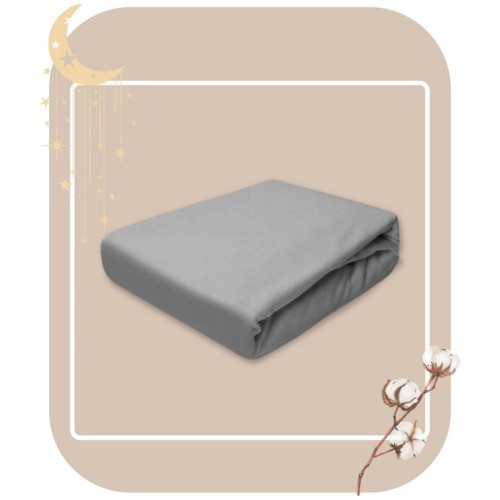 Prześcieradło JERSEY Bez Gumki  140x200 Ciemny Popiel 100% Bawełniane