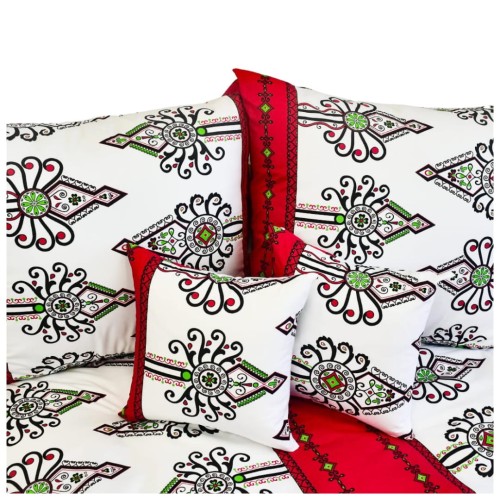 Komplet Pościeli Bawełnianej 140x200 2x70/80 Parzenice Czerwone