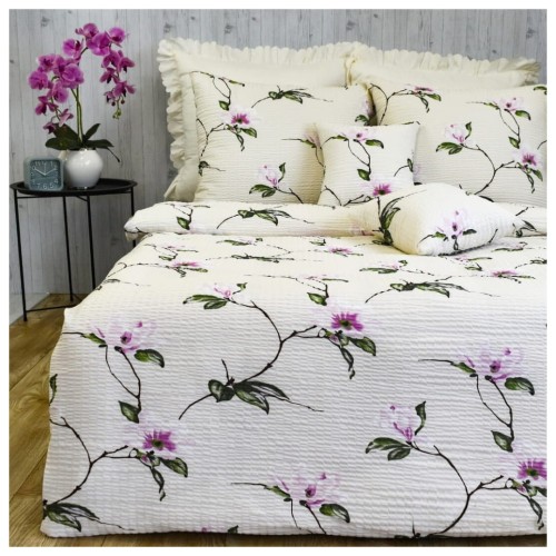 Komplet Pościeli Kora 200x220 2x70/80 Magnolia Krem