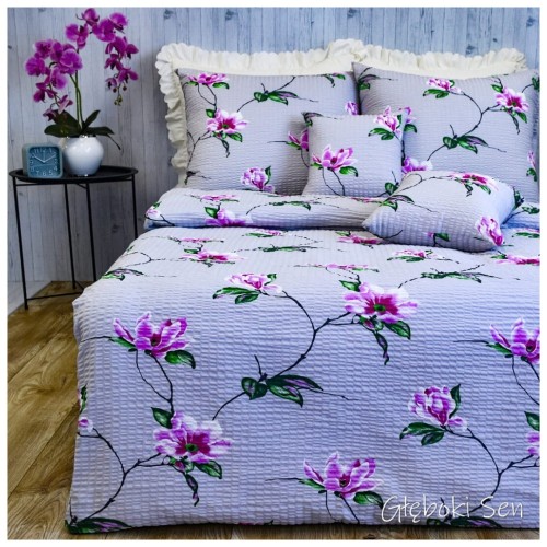 Komplet Pościeli Kora 200x220 2x70/80 Magnolia Szara