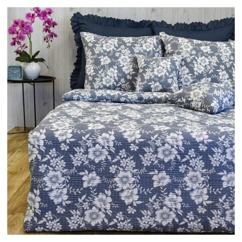 Komplet Pościeli Kora 140x200 2x70/80 Ricardo Biały Na Szarym