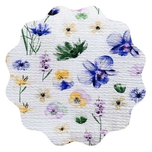 Komplet Pościeli Kora 200x220 2x70/80 Malowane Bratki Na Białym