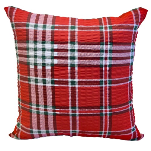 Poszewka 40x40 Kora JAŚ Krata Czerwona