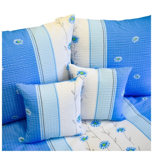 Komplet Pościeli Kora 140x200 1x70/80 Cienkie Łodygi Niebieskie