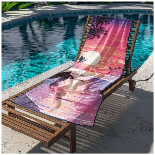 Ręcznik Plażowy Kąpielowy XL 70x140 Zachód Słońca Szybkoschnący R112