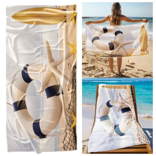 Ręcznik Plażowy Kąpielowy XL 70x140 Rozgwiazda Szybkoschnący R143