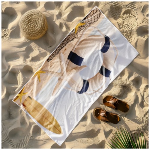 Ręcznik Plażowy Kąpielowy XXL 100x180 Rozgwiazda Szybkoschnący R143