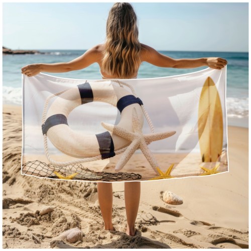 Ręcznik Plażowy Kąpielowy XXL 100x180 Rozgwiazda Szybkoschnący R143