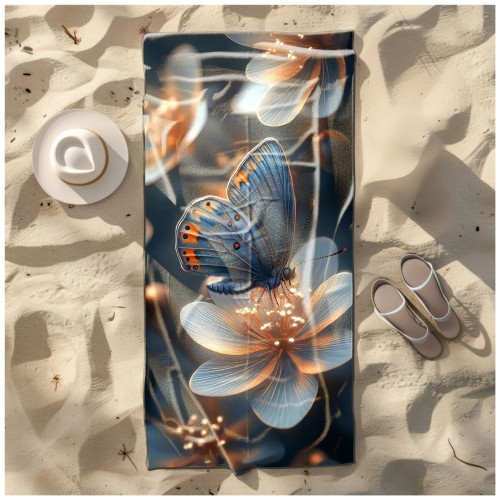 Ręcznik Plażowy Kąpielowy XL 70x140 Motylek Szybkoschnący R134