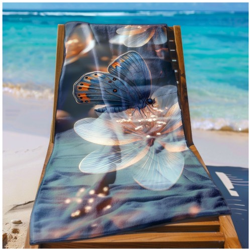 Ręcznik Plażowy Kąpielowy XL 70x140 Motylek Szybkoschnący R134
