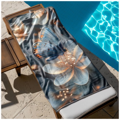 Ręcznik Plażowy Kąpielowy XXL 100x180 Motylek Szybkoschnący R134