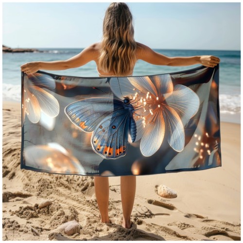 Ręcznik Plażowy Kąpielowy XXL 100x180 Motylek Szybkoschnący R134