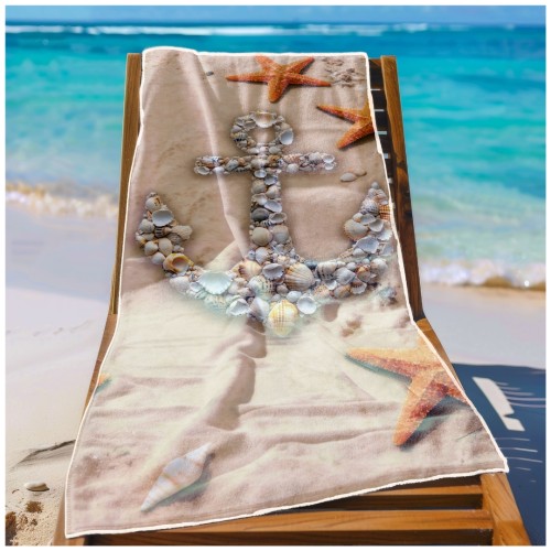 Ręcznik Plażowy Kąpielowy XL 70x140 Kotwica Szybkoschnący R113