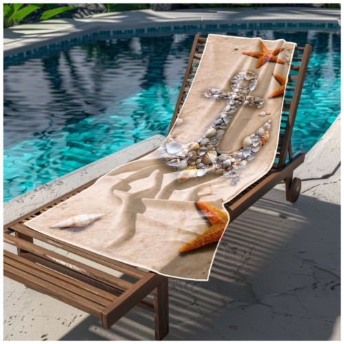 Ręcznik Plażowy Kąpielowy XXL 100x180 Kotwica Szybkoschnący R113