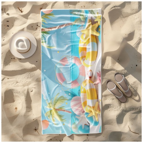 Ręcznik Plażowy Kąpielowy XL 70x140 Koła Ratunkowe Szybkoschnący R136