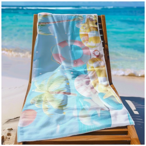 Ręcznik Plażowy Kąpielowy XL 70x140 Koła Ratunkowe Szybkoschnący R136