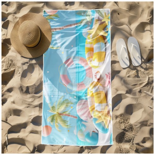 Ręcznik Plażowy Kąpielowy XXL 100x180 Koła Ratunkowe Szybkoschnący R136