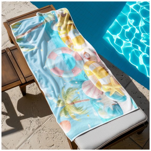 Ręcznik Plażowy Kąpielowy XXL 100x180 Koła Ratunkowe Szybkoschnący R136