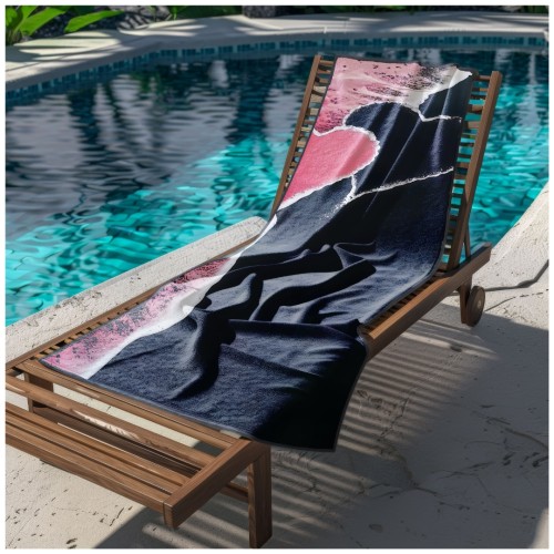 Ręcznik Plażowy Kąpielowy XL 70x140 Serca Szybkoschnący R123