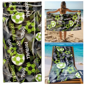 Ręcznik Plażowy Kąpielowy XL 70x140 Football Szybkoschnący R118