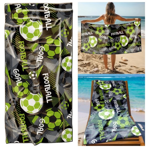 Ręcznik Plażowy Kąpielowy XL 70x140 Football Szybkoschnący R118