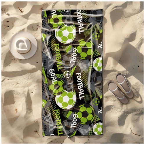 Ręcznik Plażowy Kąpielowy XL 70x140 Football Szybkoschnący R118