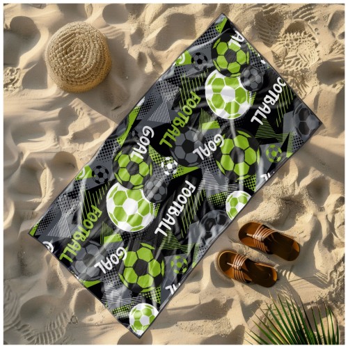 Ręcznik Plażowy Kąpielowy XL 70x140 Football Szybkoschnący R118